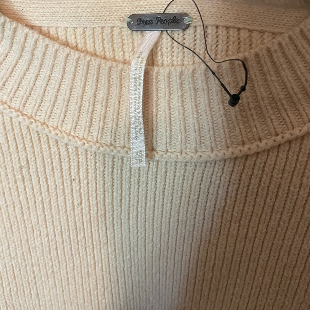 FREE PEOPLE EASY STREET SWEATER CREAM | SIZE XS